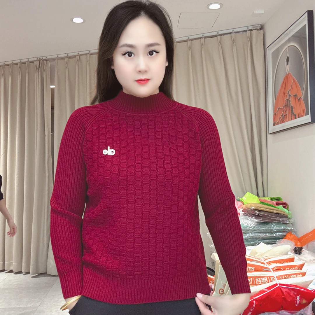 【尚品胖小妞】【8605半高领】2025冬季新款百搭高品质羊绒开衩针织衫