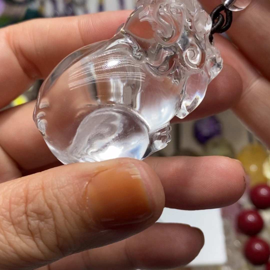 水晶未镶嵌吊坠(赠链)白水晶貔貅挂件