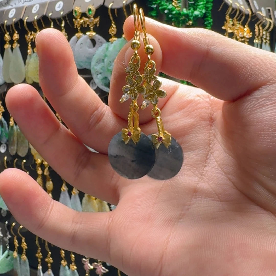 翡翠未镶嵌耳饰翡翠