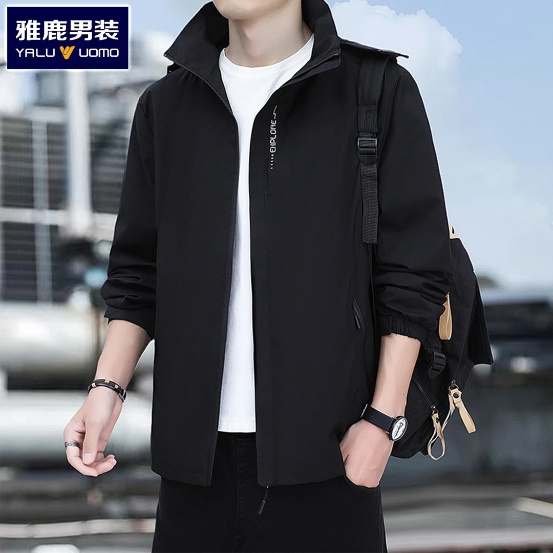 雅鹿男装夹克男户外冲锋衣男女款休闲外套女新款防风春秋上衣男
