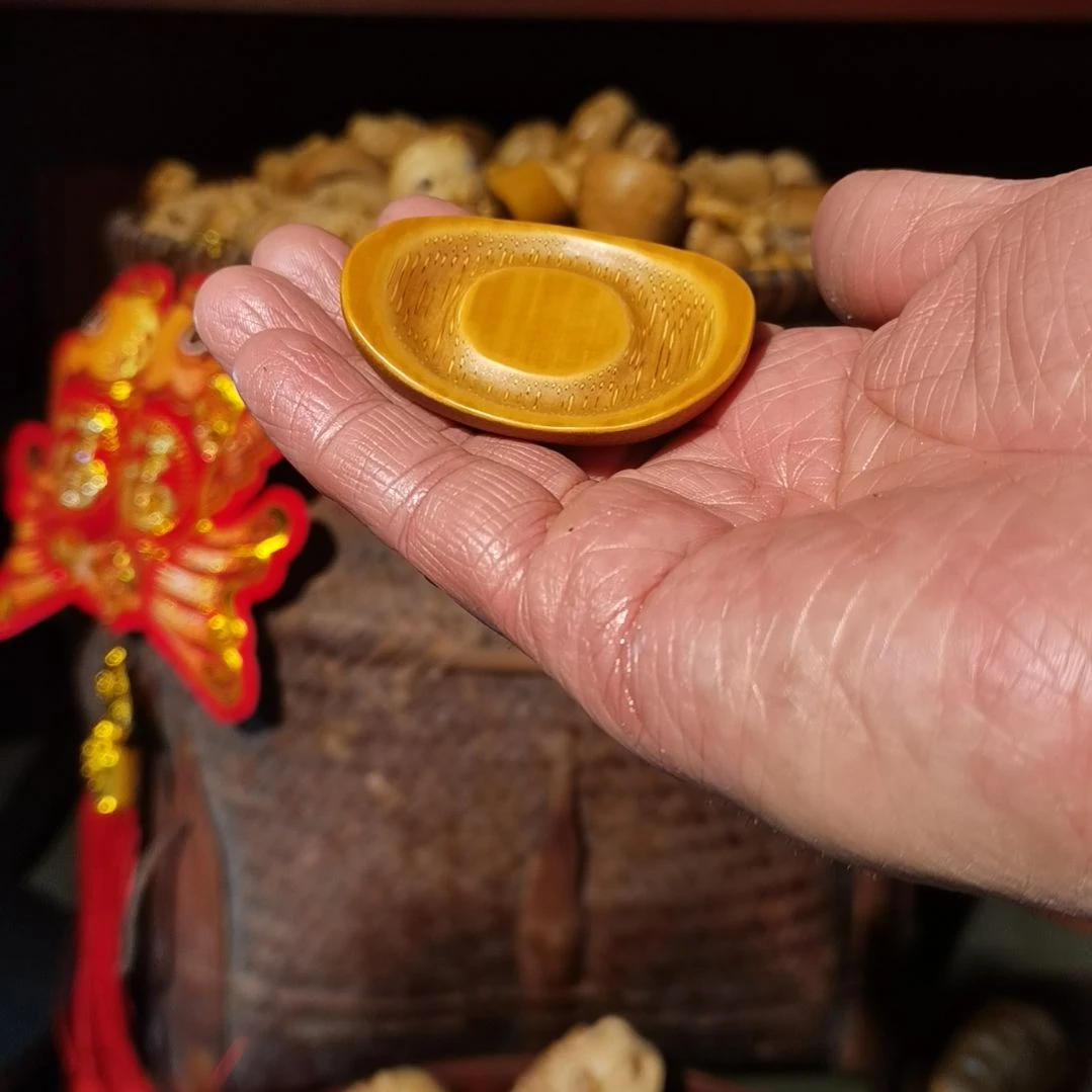 竹小*子竹雕把件金蟾摆件配饰