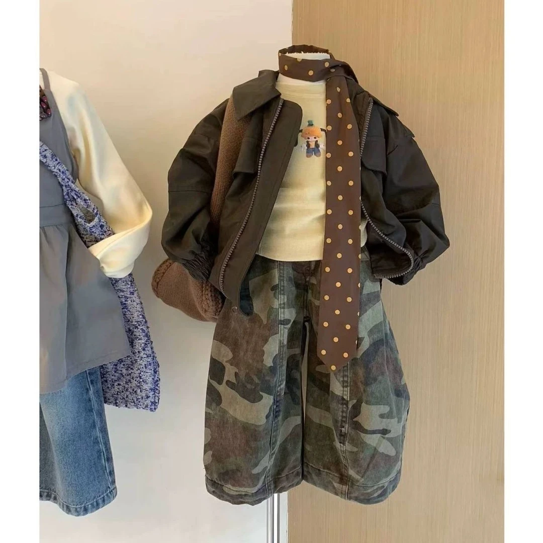 男女童秋季美拉德套装2025新款儿童洋气夹克外套女孩潮酷迷彩裤