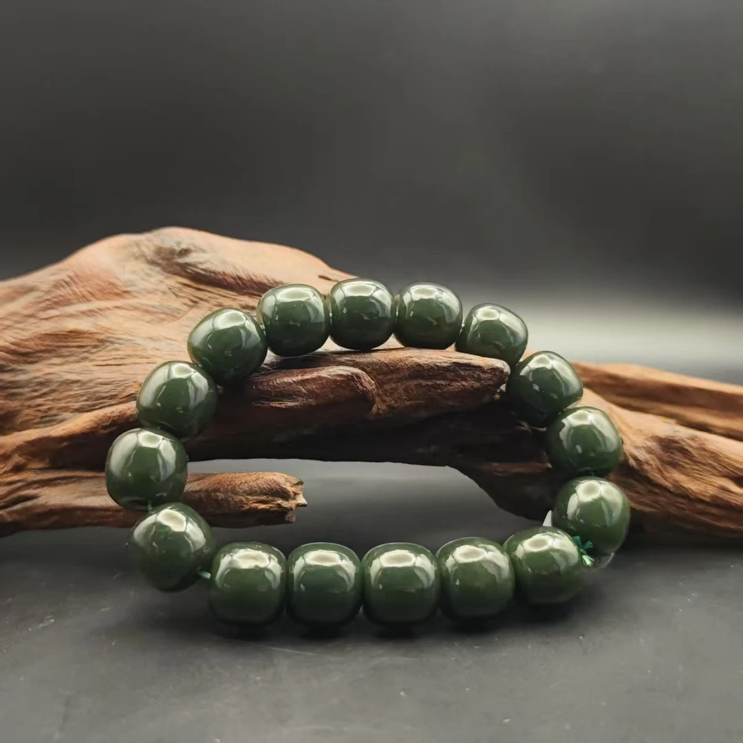 N和田玉且末桶珠手串（卡14）0654