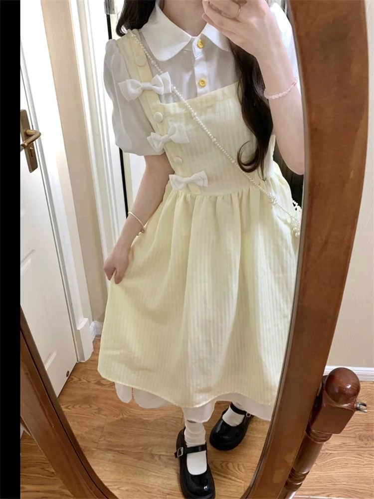 chic设计感甜美蝴蝶结连衣裙女夏季2025新款小个子收腰新款小裙子
