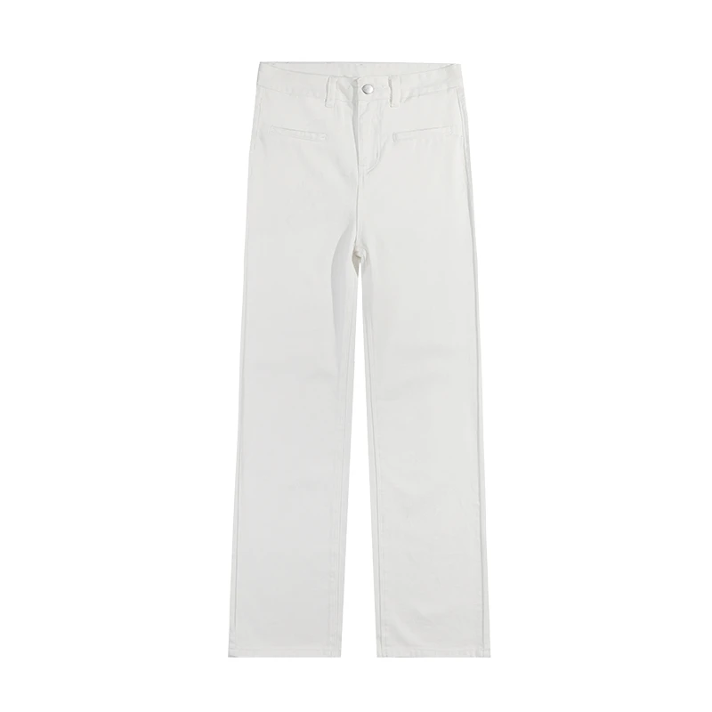 复古窄版阔腿牛仔裤女2025春季新款高腰显瘦梨形身材宽松直筒裤子