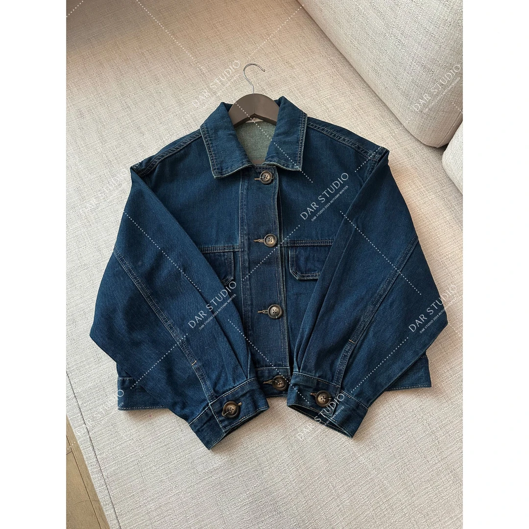 DAR STUDIO 深圳货【罗马假日】2025早春新款短款口袋牛仔外套88328