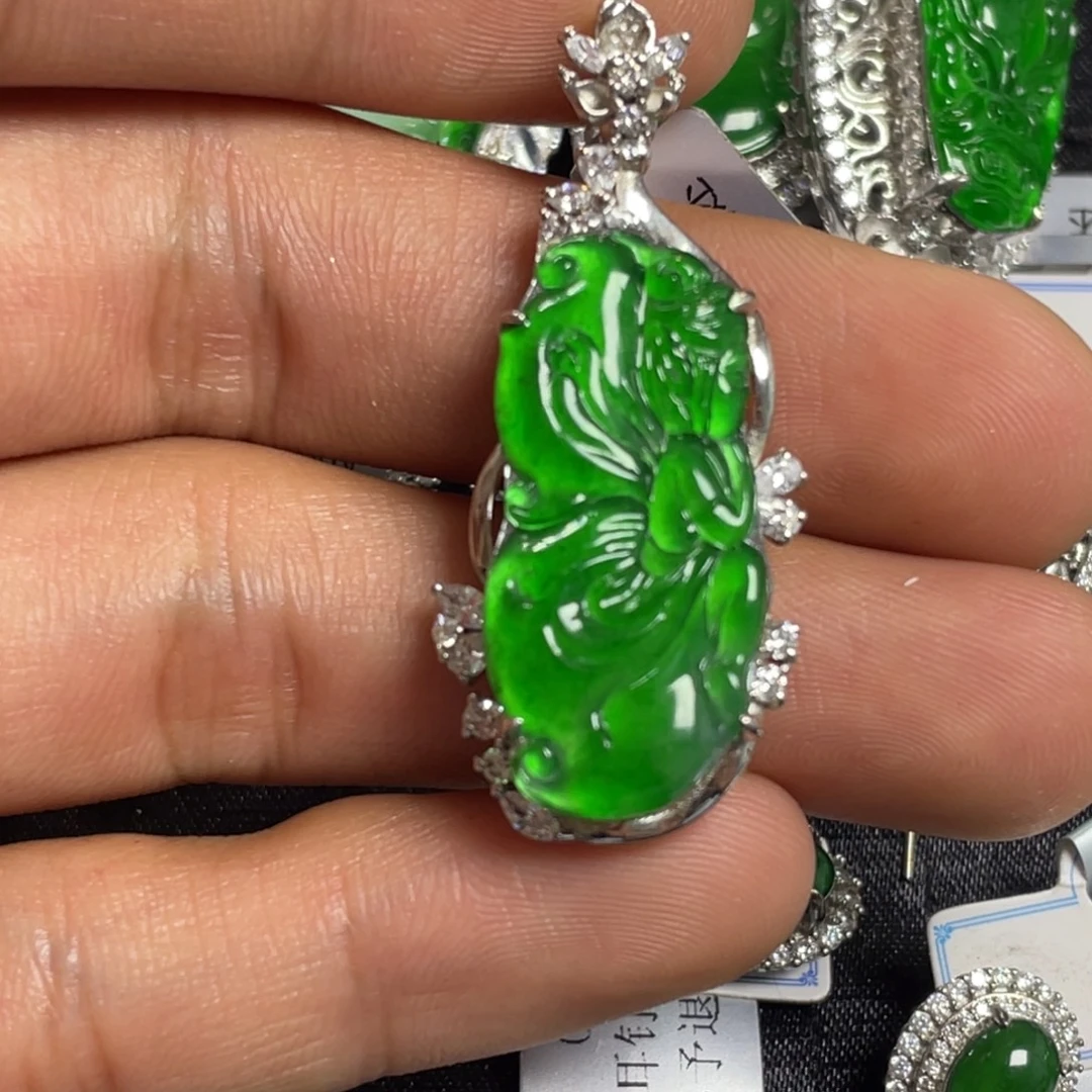 翡翠银S925镶嵌戒指