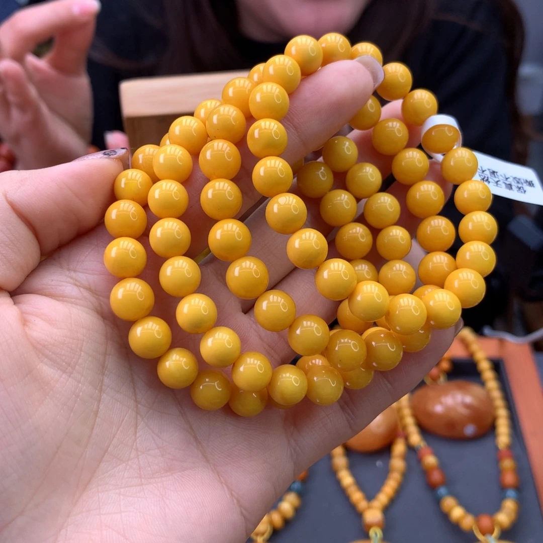 蜜蜡手串未镶嵌多样性发一