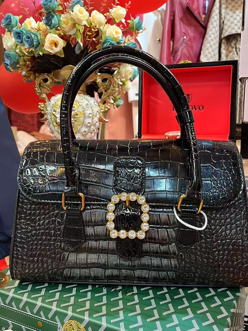 【晓晓专属】拉链碎花耐脏单肩包石头纹漆皮气质大气经典黑色