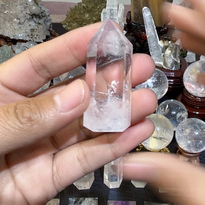 水晶六棱柱未镶嵌摆件