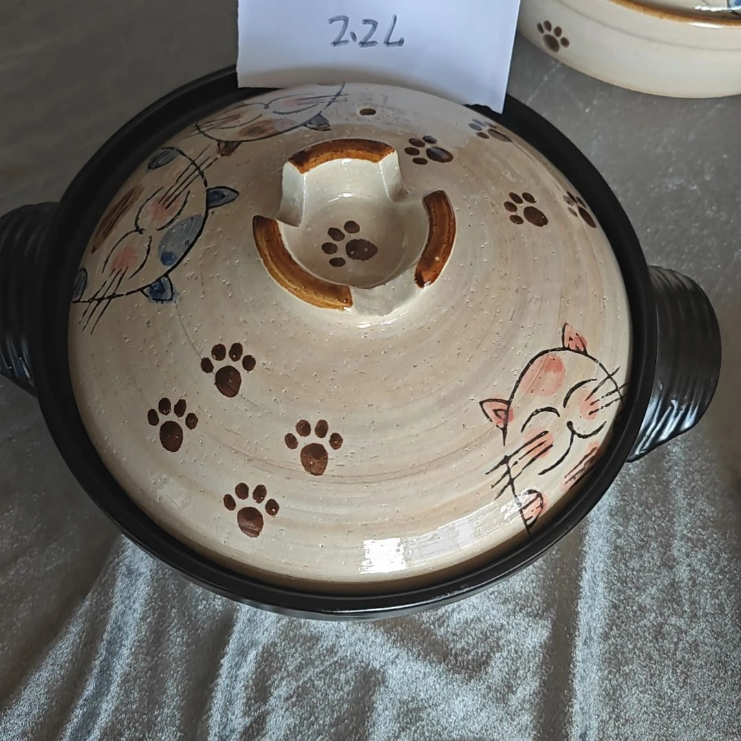 陶土砂锅福猫手绘砂锅焗菜锅干锅汤锅