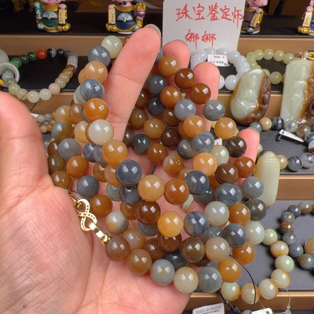 和田玉未镶嵌手链卡10 108