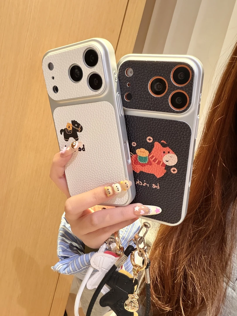 [大视窗皮纹]可爱小马超薄PC壳可选磁吸适用苹果17/16/15保护壳