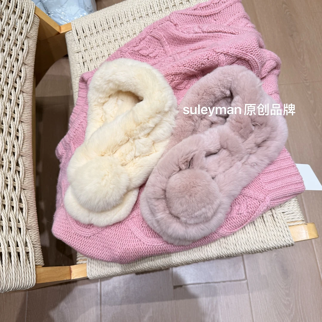 青木子suleyman【假日公主】2025新款兔毛围脖围巾