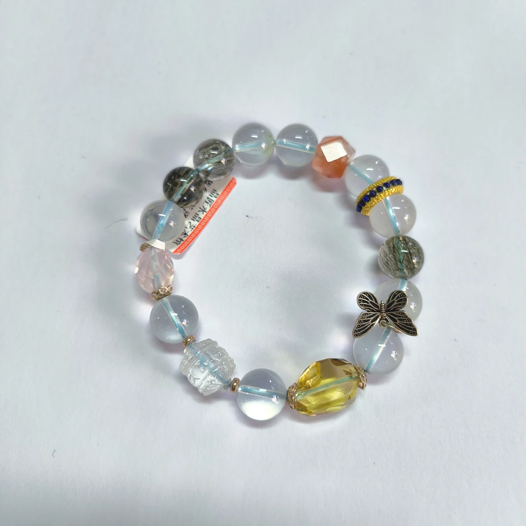 晶匠蓝兔毛芳泽设计款手串10-11mm多样性发一 专属