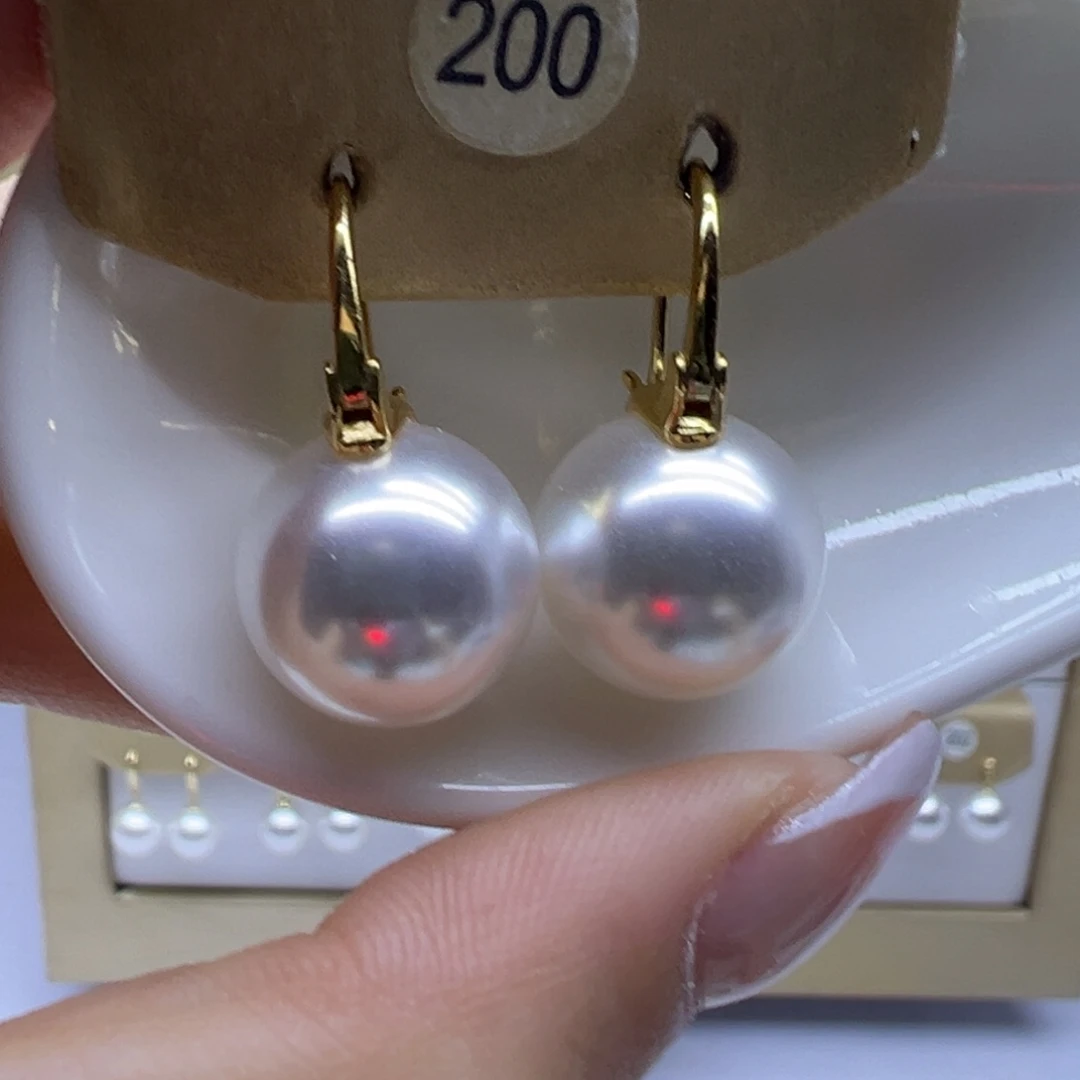 银S925镶嵌耳饰淡水珍珠