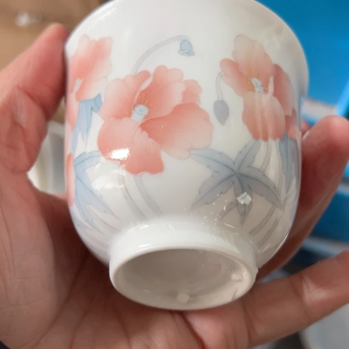 杯手绘大球泥微瑕一个