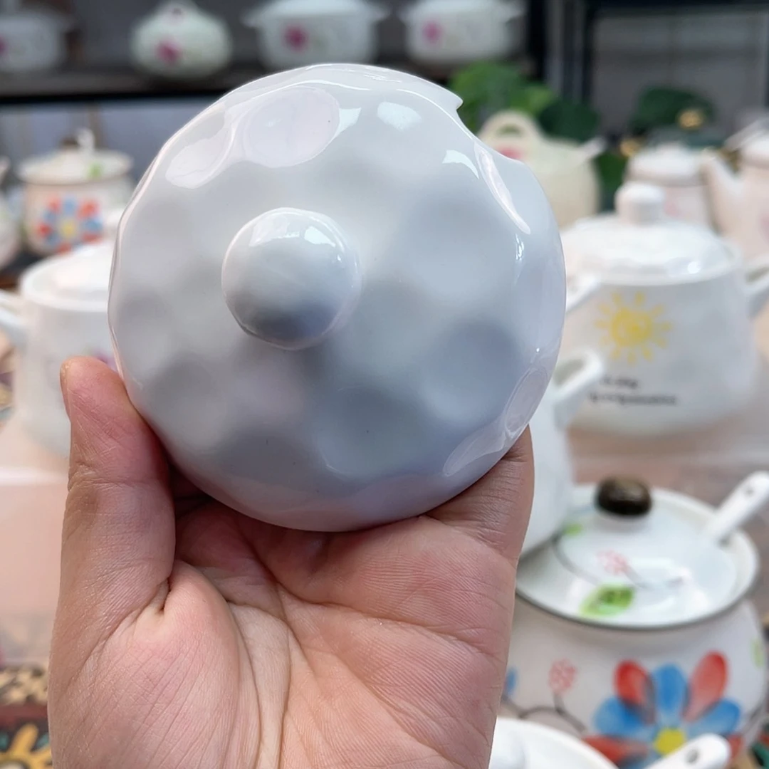 【闪购商品】瓷小****）500毫升石纹调味罐    单盖一个