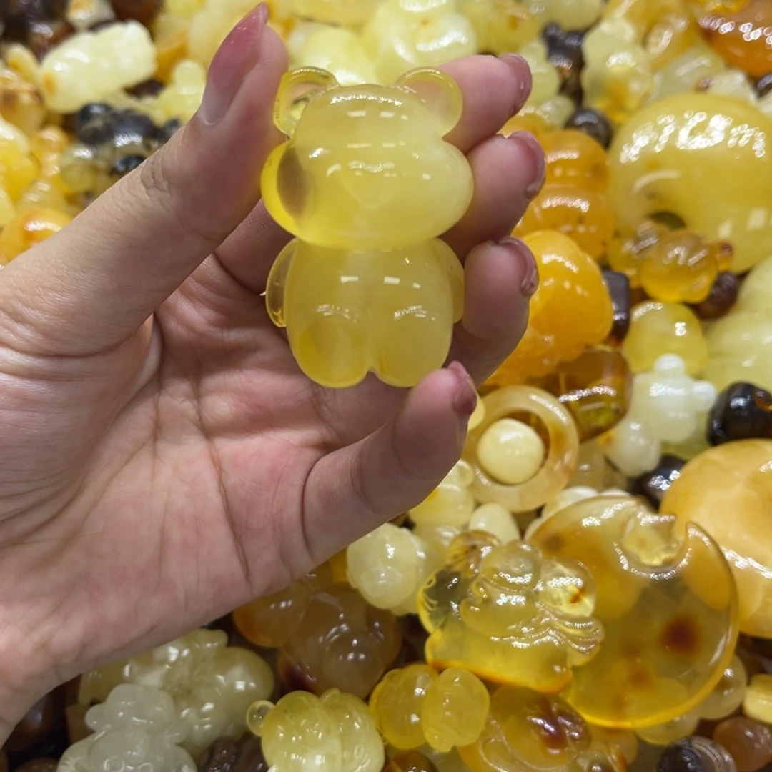 未镶嵌琥珀裸石天然琥珀蜜蜡小熊14.4g