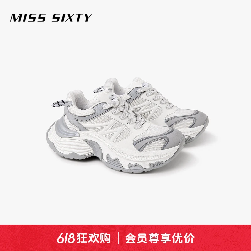 Miss Sixty2025夏季新款运动鞋女鞋系带透气网面拼接休闲老爹鞋
