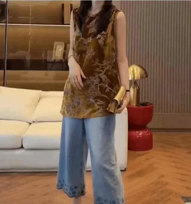 新款时尚百搭洋气女装国风上衣休闲宽松裤子女装