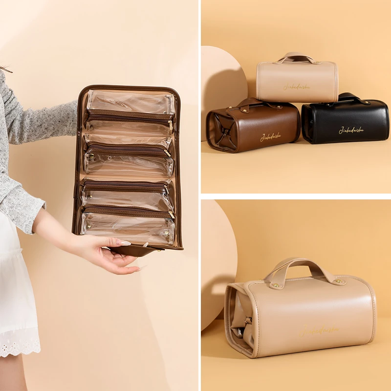 Scarlet Wong便携式防水简约拉链化妆包干湿多功能小众ins风高档