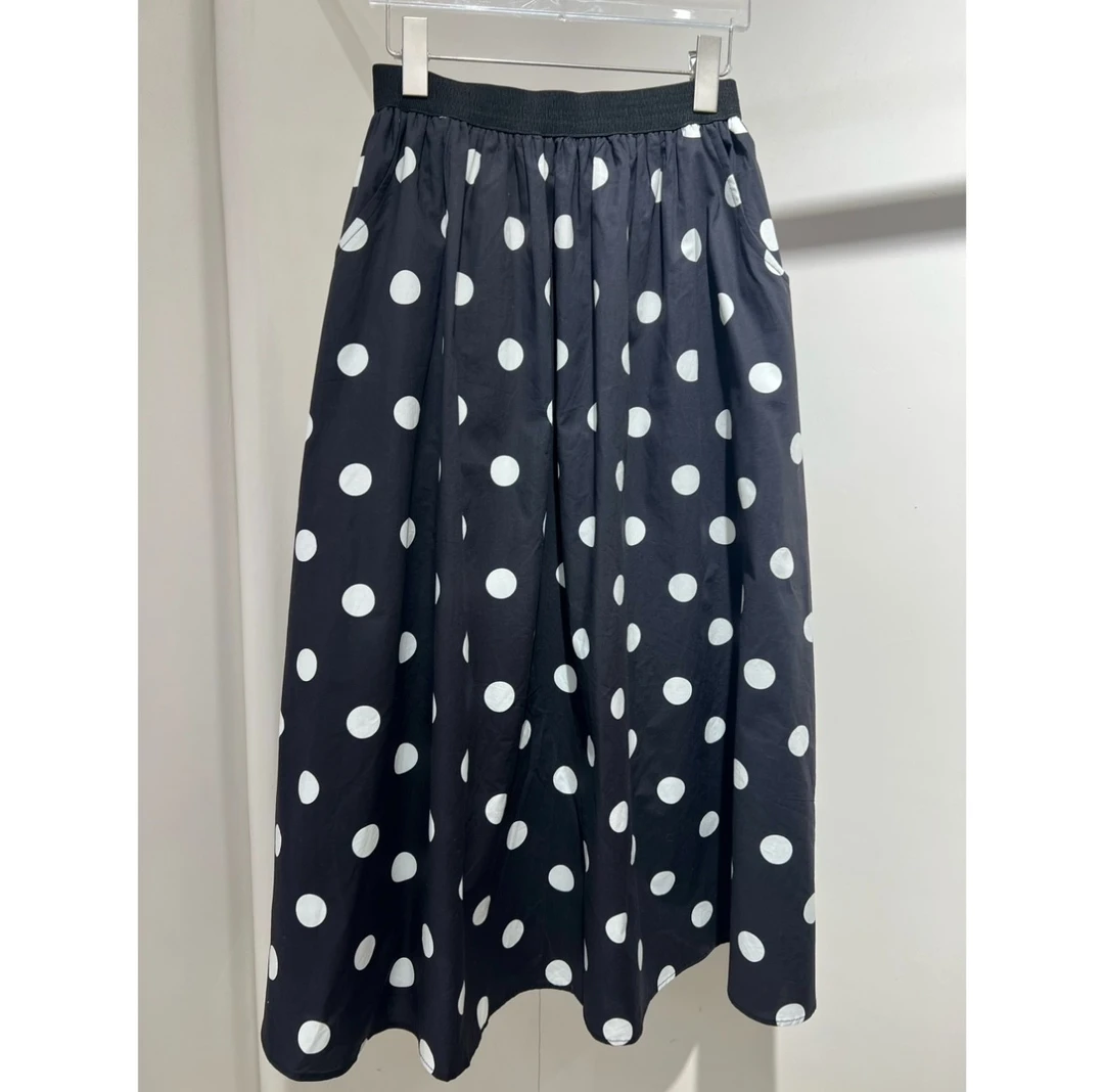 YIYI2025春夏时尚单品  时尚韩系大圆点松紧腰半身裙