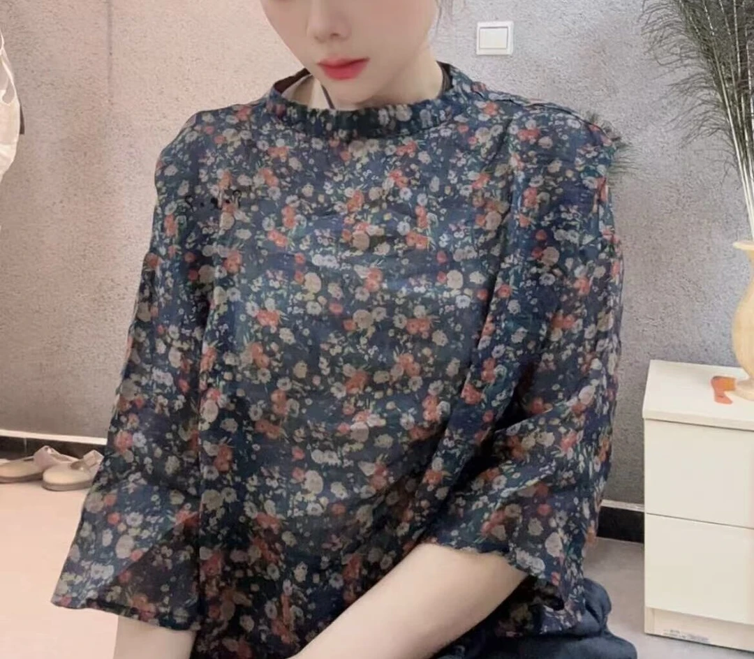 夏季新款一字领苎麻套头衫6505