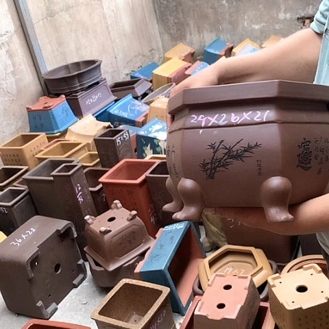 紫砂花盆手工定制