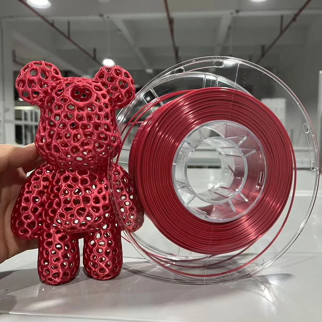 【余兄弟丝绸】（爱心亮红） 丝绸红亮闪闪3d打印耗材1kg