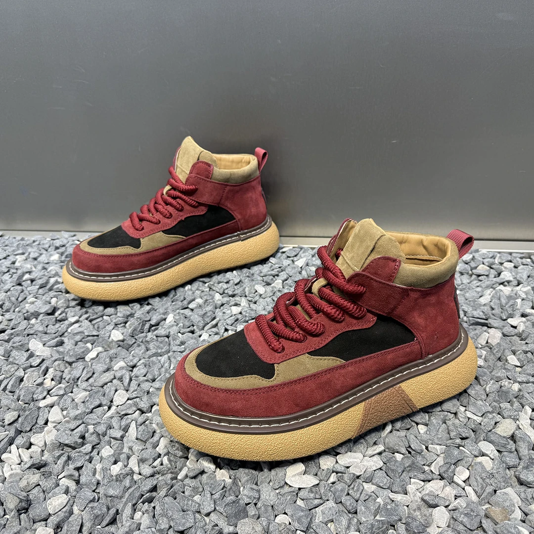 男鞋2025秋冬新款增高休闲鞋舒适青年运动鞋防滑加绒男款高帮鞋子