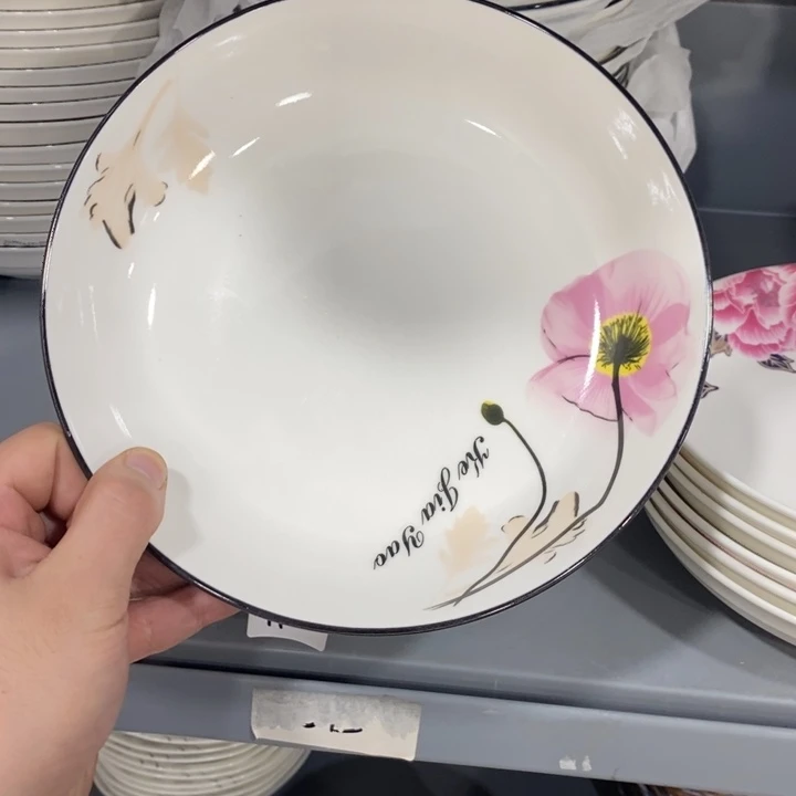 天***天陶摆件116号5个装8英寸深圆盘