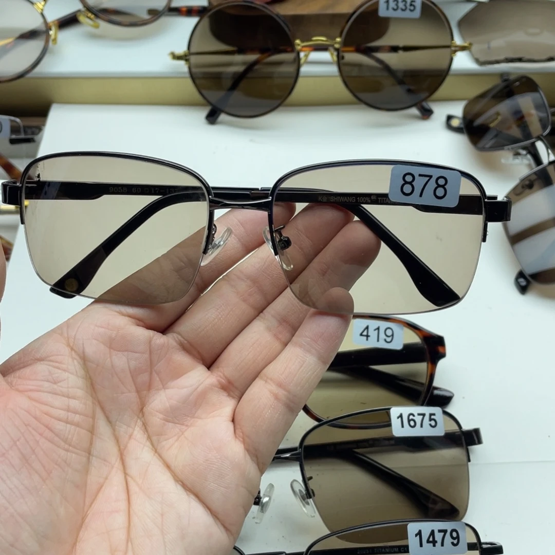 茶水晶半框眼镜 878