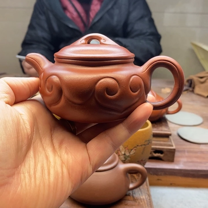 紫砂茶壶信*翁如意壶、大红泥
