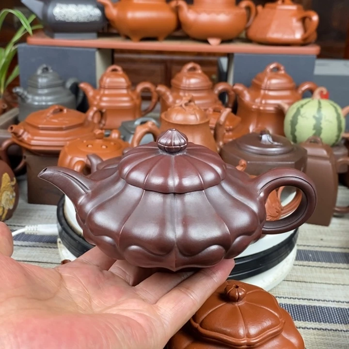 茶壶紫砂合菱260Cc原矿老紫泥还原烧特价