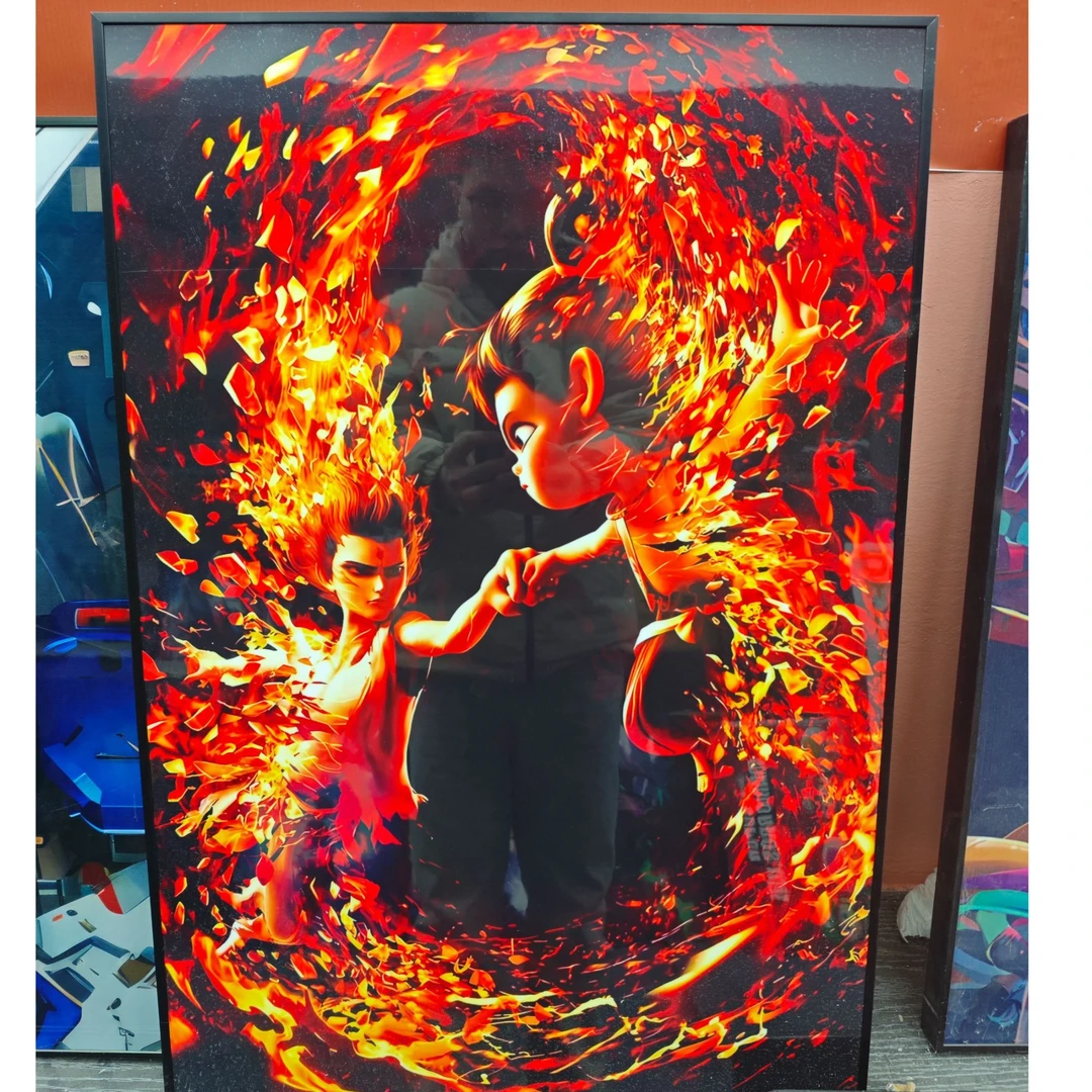 《哪吒》儿童客厅卧室现代装饰画40-60-pvc