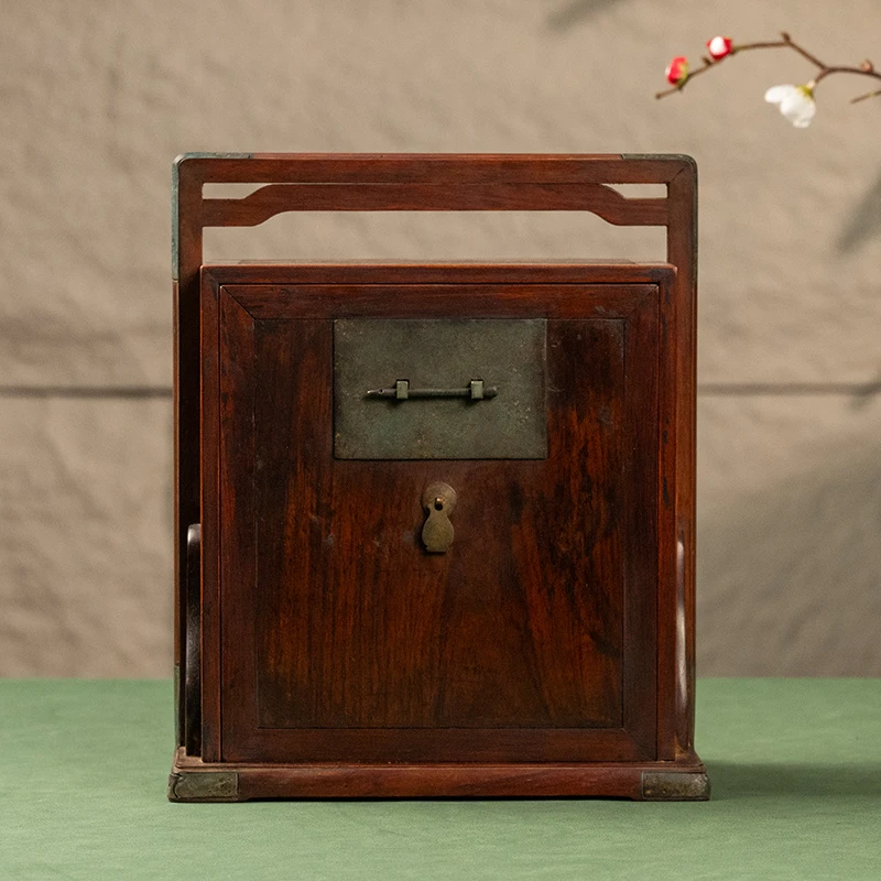 清代 黄花梨提梁文房箱老物件古董收藏真品海南黄花梨摆件书箱