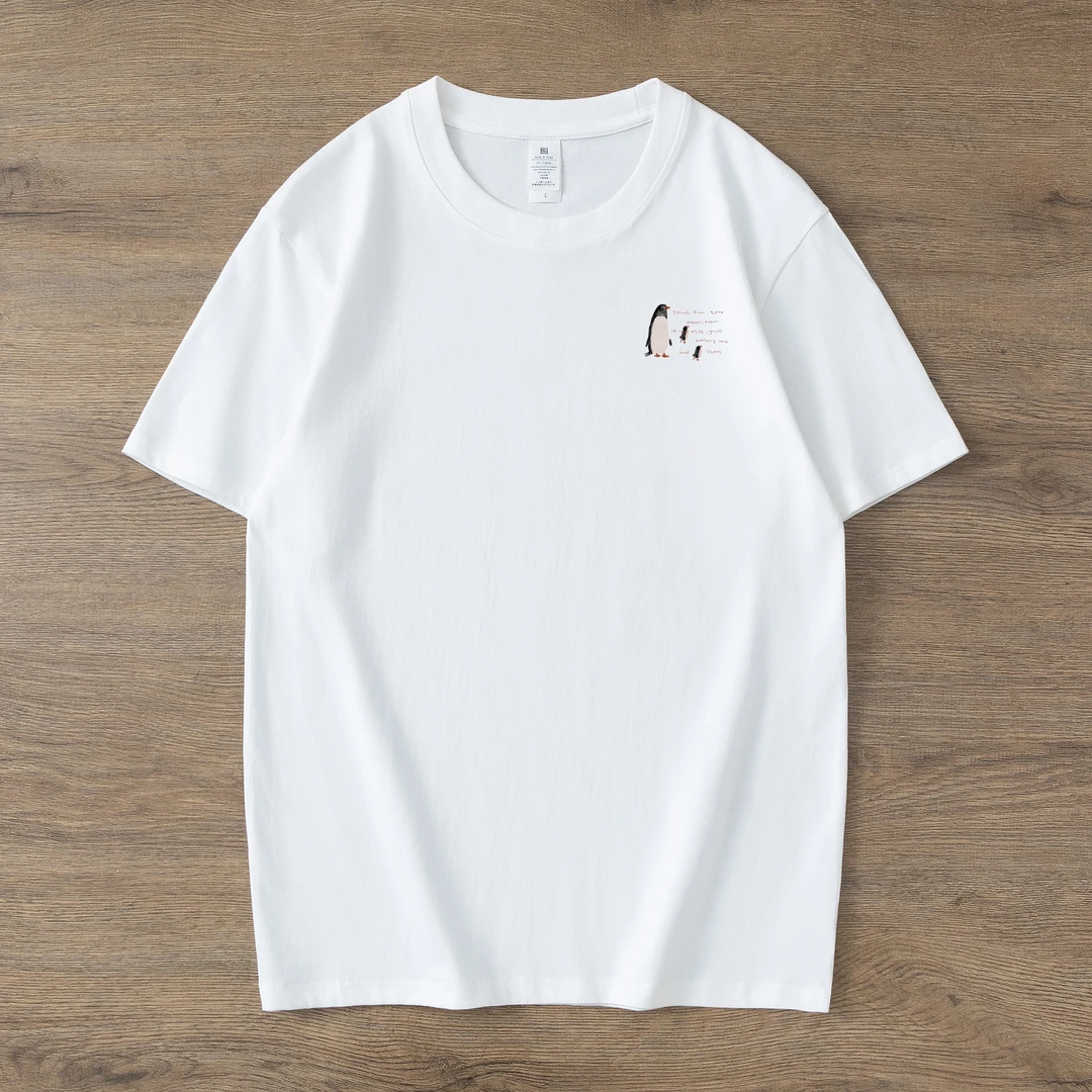 短袖-企鹅-纯棉t恤男士打底圆领半袖夏季出游短袖国潮国潮