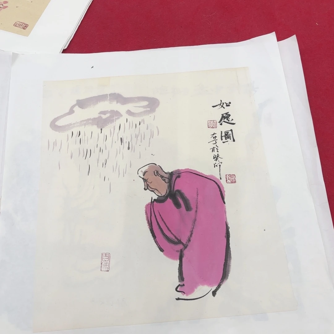 国画花鸟等图案为一体而得