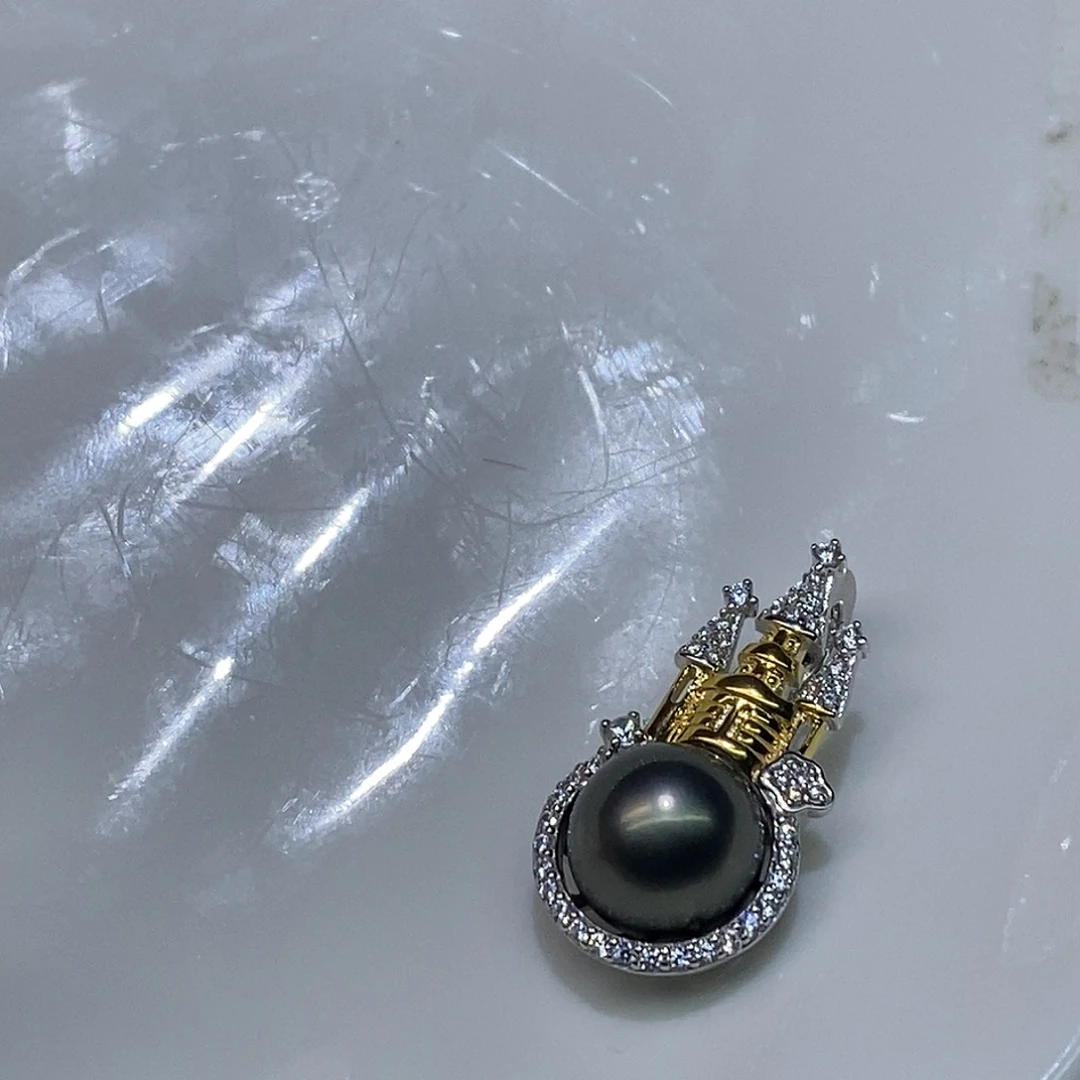 银S925镶嵌海水珍珠颈饰