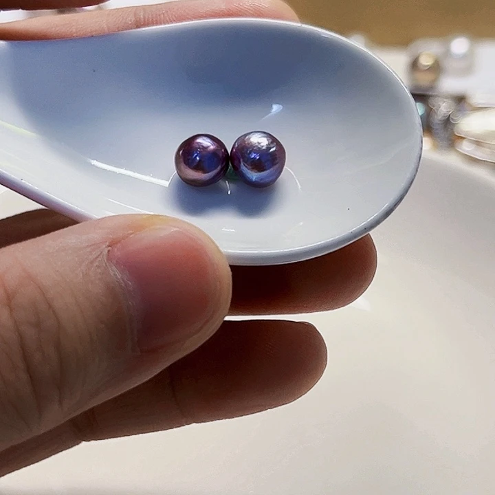 雪***6耳饰淡水珍珠银S925镶嵌