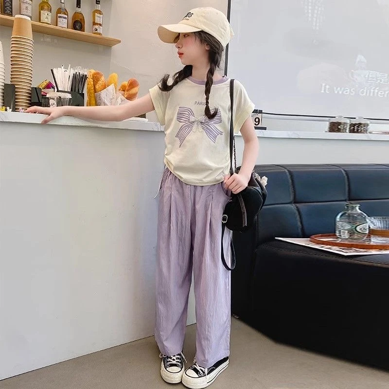 CSC2102女童套装2025新款大童洋气时髦衣服薄款短袖女孩运动夏季