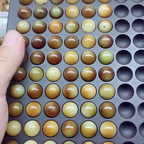 吊坠白玉菩提13精品干磨焦糖圆50颗