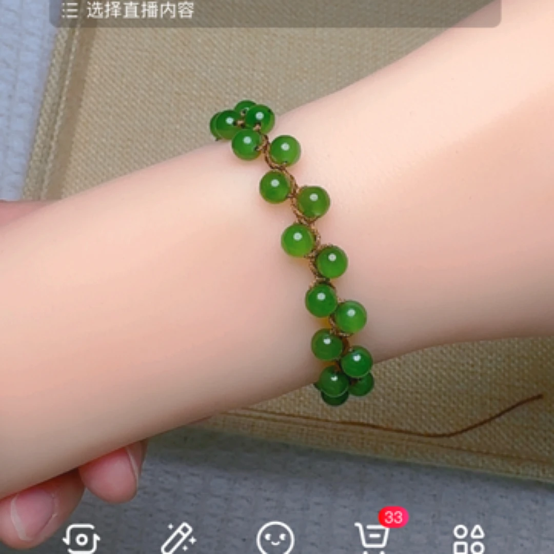 和田玉碧玉手串纯手工原创作品时尚小众简约可调节清新精致