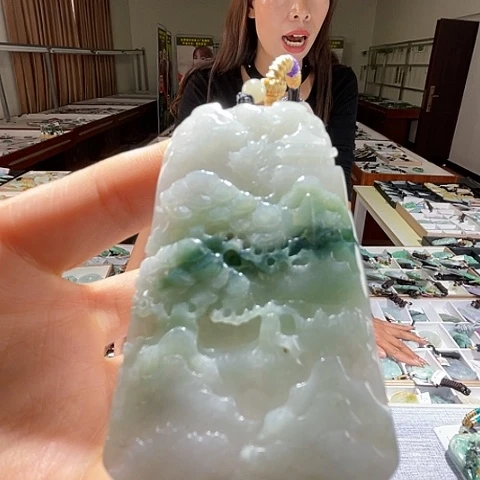 翡翠未镶嵌颈饰一个