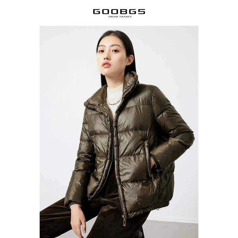 谷邦GOOBGS 纯色光感防风立领短款羽绒服 G2466057