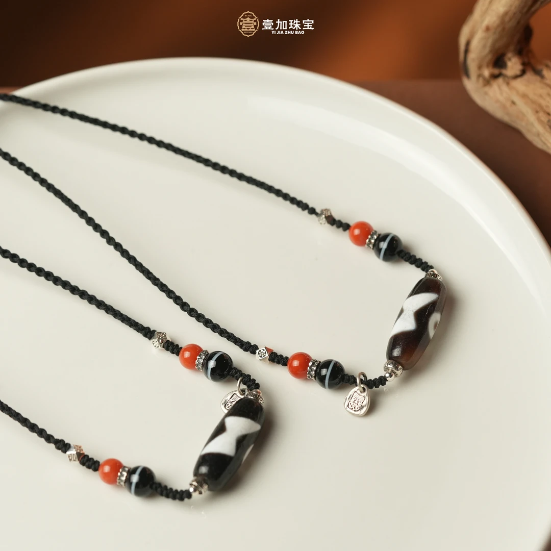 壹加｜手工设计五y闪电玛瑙锁骨链多样性发一1758b