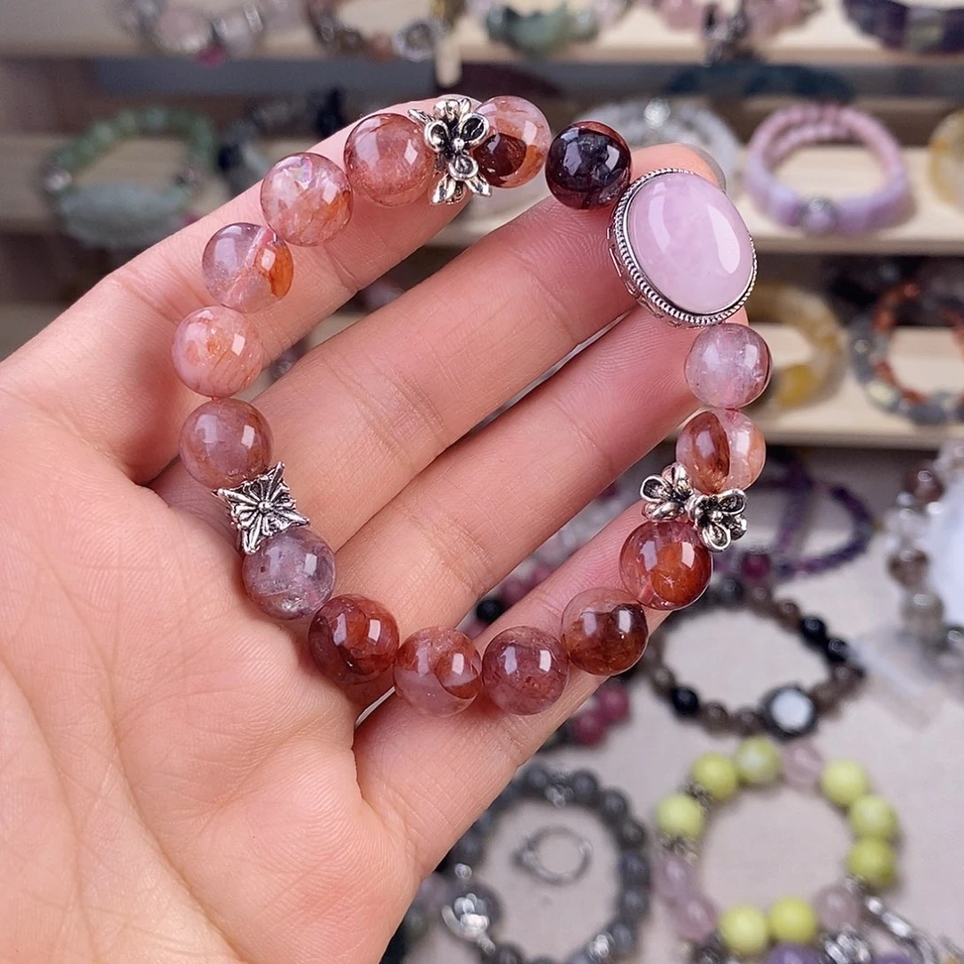 玛瑙/玉髓手链未镶嵌胶花10毫米