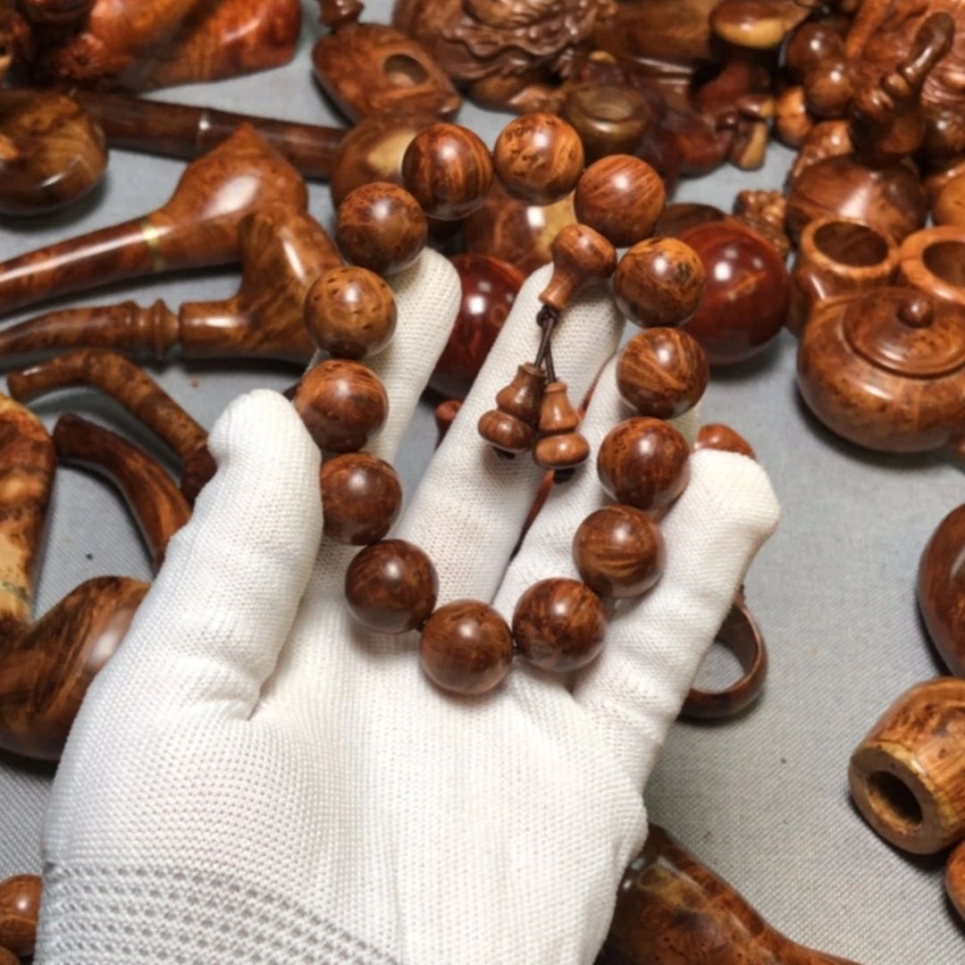 【闪购商品】木麻梨疙瘩火琉璃手把件