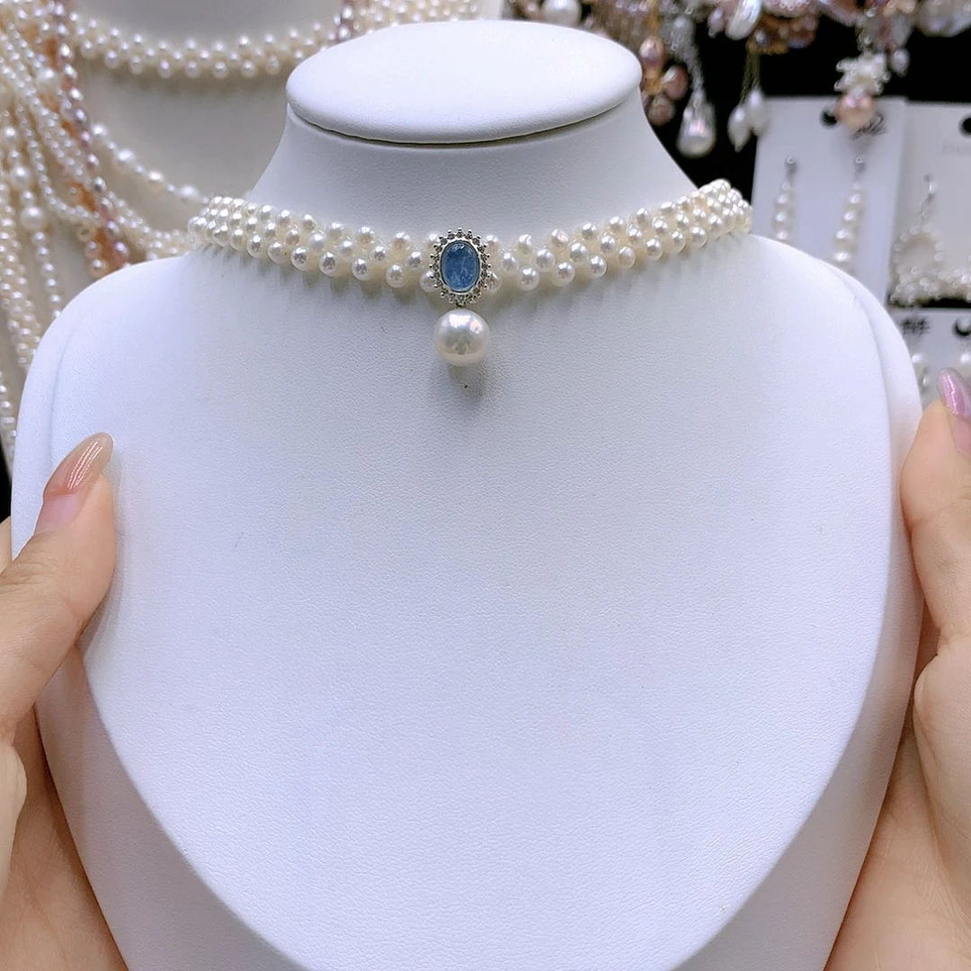 银S925镶嵌耳饰淡水珍珠?**?